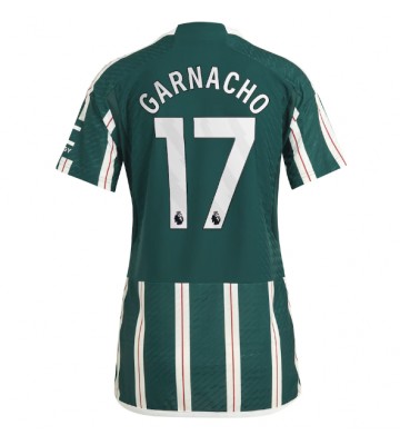 Manchester United Alejandro Garnacho #17 Segunda Equipación Mujer 2023-24 Manga Corta